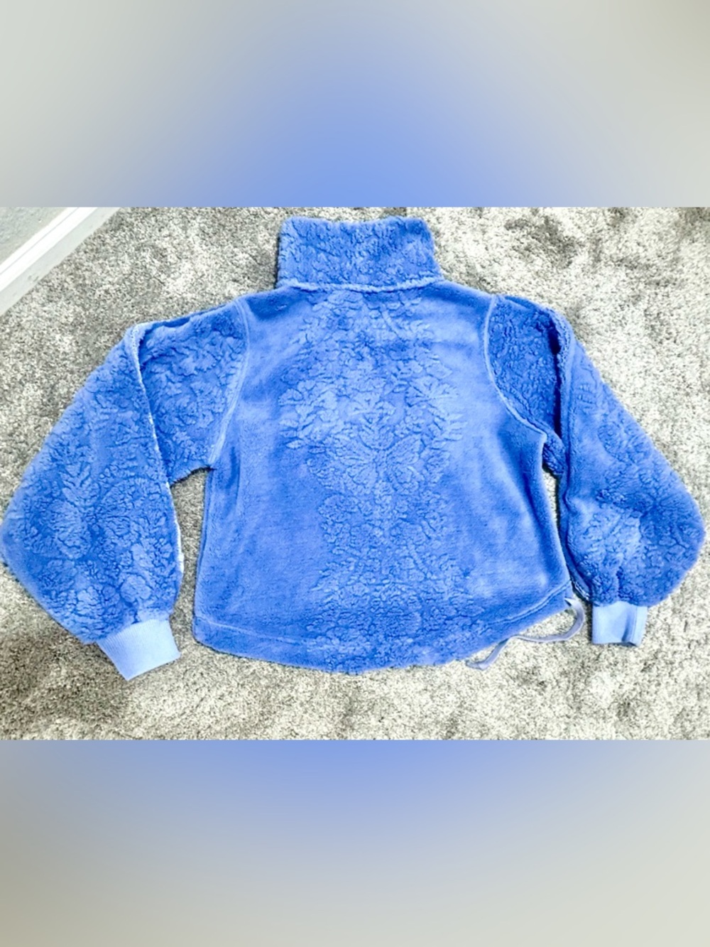 Free People Monarch Sweatshirt- Blue-Size XS - Picture 3 of 7